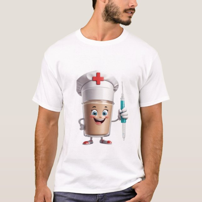T-shirt Funny Nurse Coffee Cup Tee (Devant)