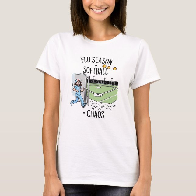 T-shirt Funny Nurse Softball Maman (Devant)