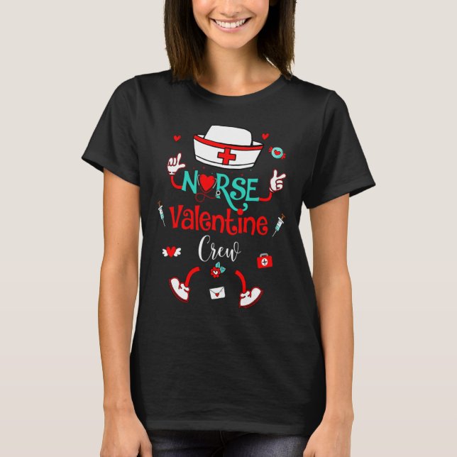 T-shirt Funny Nurse Valentines Day Nurse Crew Family Group (Devant)