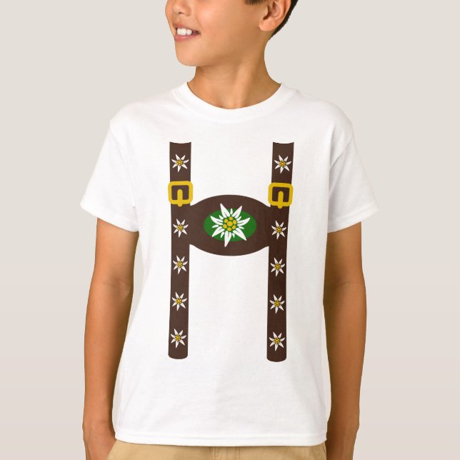 T-shirt Funny Octoberfest Lederhosen Suspendants (Devant)