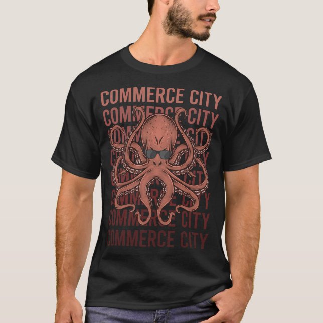 T-shirt Funny Octopus Commerce City (Devant)