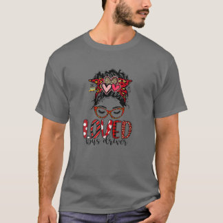 T-shirt Funny One Loved Bus Driver Messy Bun Valentine's D