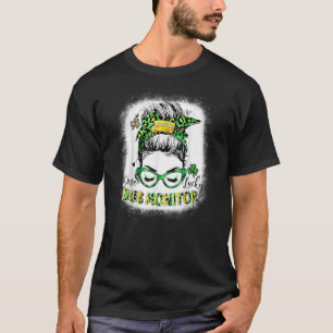 T-shirt Funny One Lucky School Bus Monitor Messy Bun St Pa