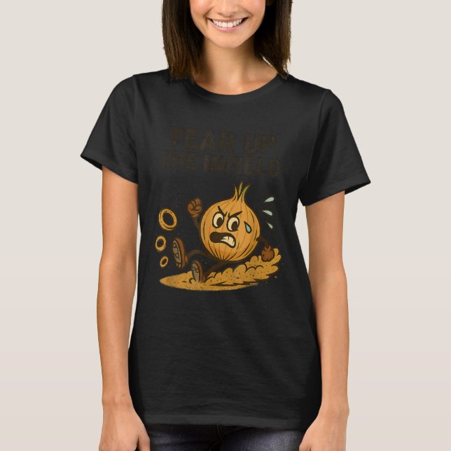 T-shirt Funny Onion Rings Baseball Base Infield Glove Soft (Devant)