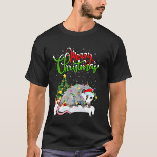 T-shirt Funny Opossum Animal Lover Xmas Lighting Opossum C
