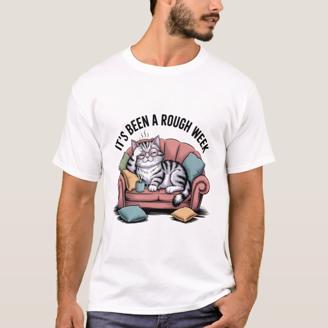 T-shirt Funny Overthinking Cat Shirt  (Devant)