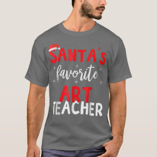 T-shirt Funny Pajama Xmas Santas Professeur d'Art Préféré 