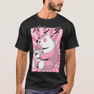 T-shirt Funny Panda Bear Retro 90s Japonais Kawaii Strawbe