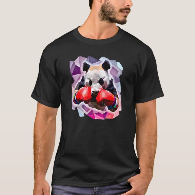 T-shirt Funny Panda Boxing Cool Animal Lover Gloves Boxer  (Devant)