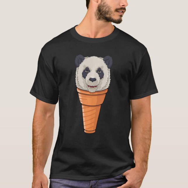 T-shirt Funny Panda Ice Cream Cone gaufre été (Devant)