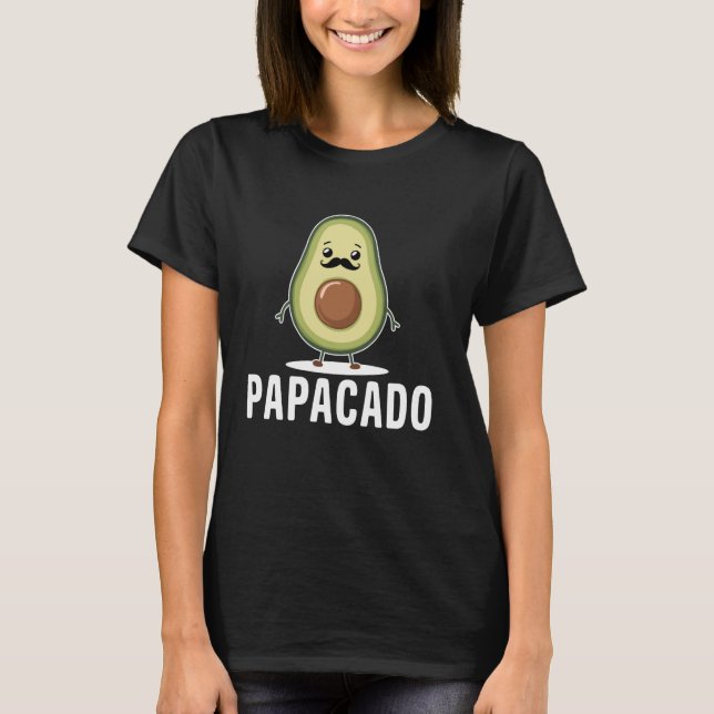 T-shirt Funny Papacado Avocado Papa Vegan Guacamole Avocad (Devant)