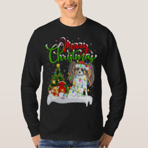 T-shirt Funny Papillon Amoureux des chiens Xmas Éclairage