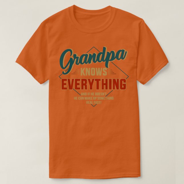 T-shirt Funny papy sait tout pour la fête des pères (Design devant)