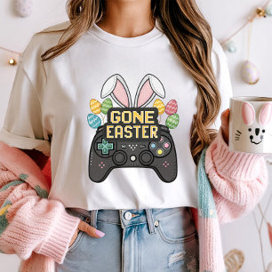 T-shirt Funny Pâques Pixel Art Bunny Contrôleur