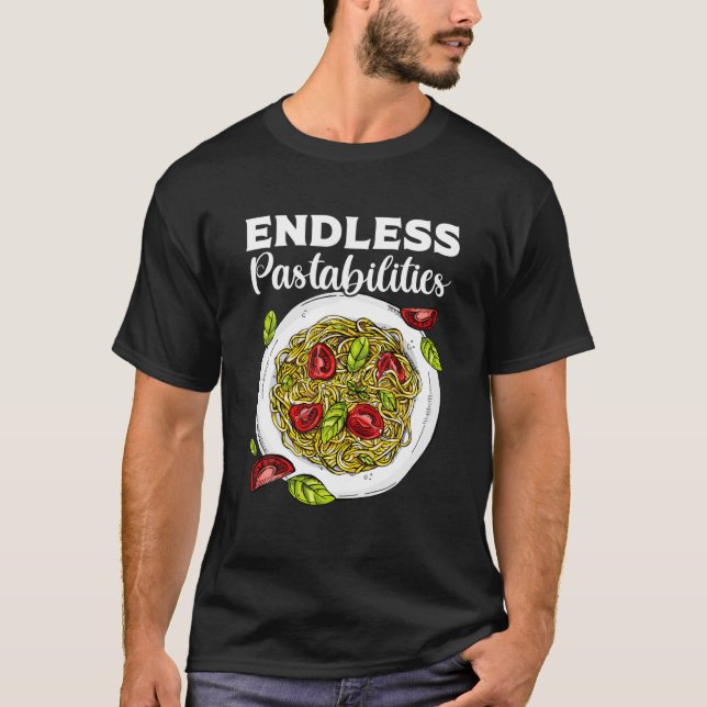 T-shirt Funny Pasta Lovers S, Endless Pastabilities (Devant)