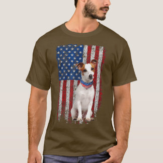 T-shirt Funny Patriotic Jack Russell Terrier American Flag