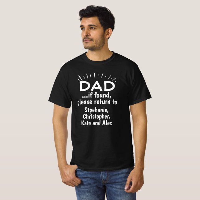 T-shirt Funny Perdu papa Fête des pères de plaisanterie (Devant entier)