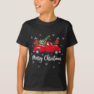 T-shirt Funny Père Noël équitation Arbre de Noël Camion Ca