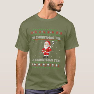 T-shirt Funny Père Noël Jouer Golf Sports Noël
