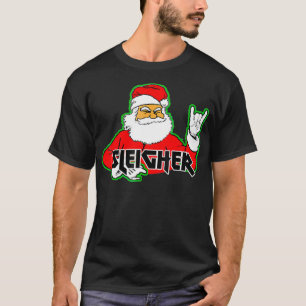T-shirt FUNNY Père Noël Sleigher Slayer Métal Lourd Chr