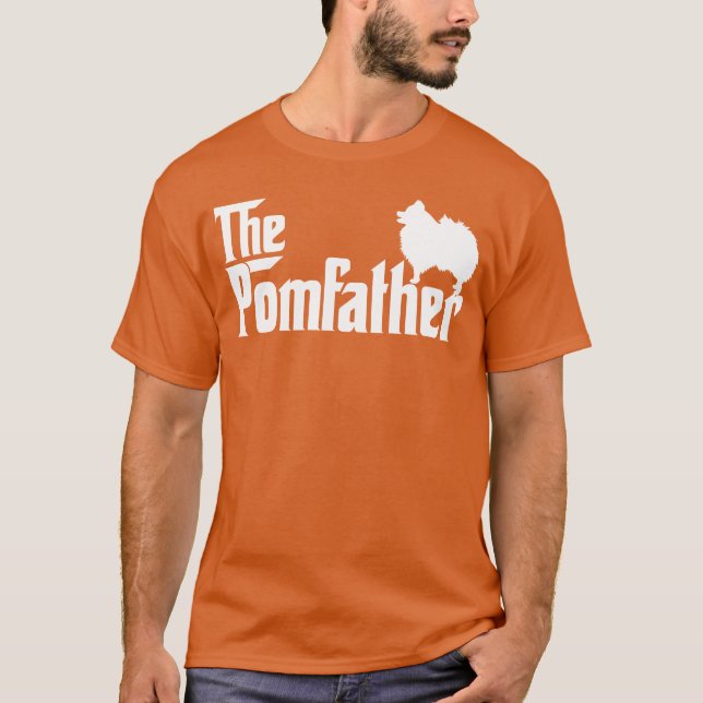 T-shirt Funny Père Poméranien Dadhe Pom Père Chien rétro (Devant)