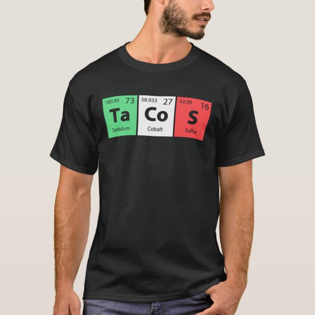 T-shirt Funny Periodic Table Tacos For Cinco De Mayo Celeb (Devant)
