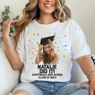 T-shirt Funny Personnalisé Graduated Party Photo personnal