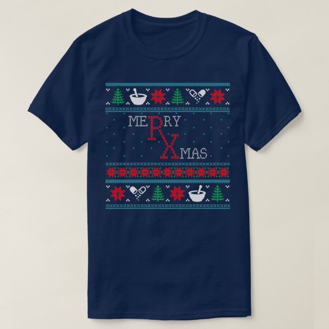 T-shirt Funny Pharmacien Pharmacie Noël moche Noël Noël No (Design devant)