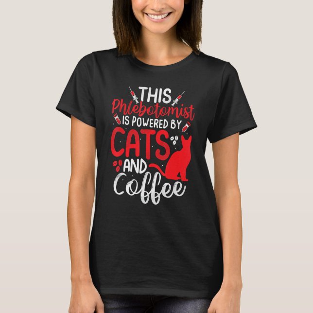 T-shirt Funny Phlebotomy Phlebotomist Nurse Funny Cat Love (Devant)