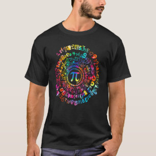 T-shirt Funny Pi Day 314 Spiral Pi Math Colorful Numbers L