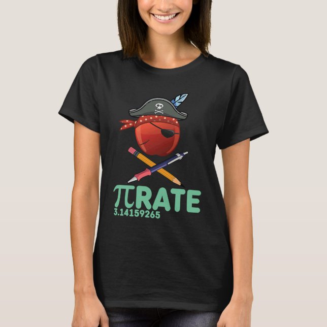 T-shirt Funny Pi Day Pirate Apple Costume Math Teacher Boy (Devant)