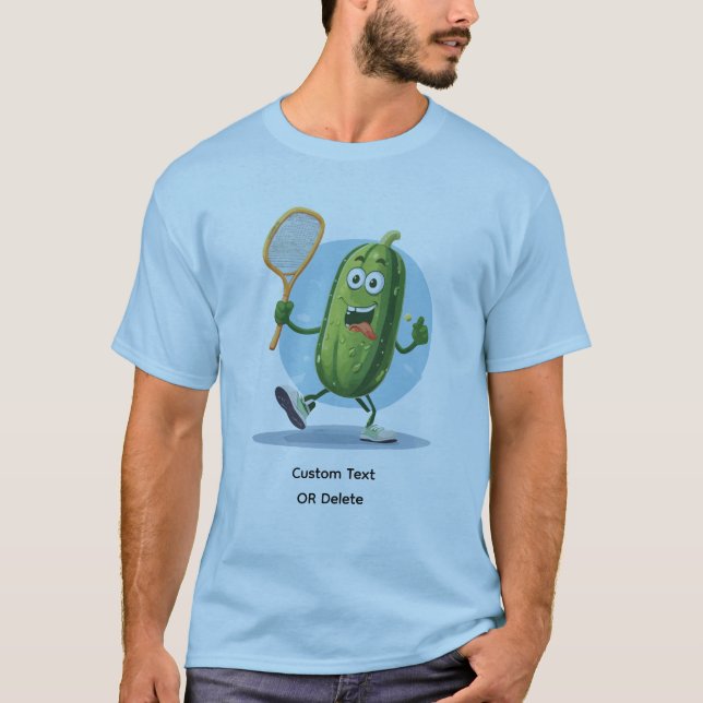 T-shirt Funny Pickle Playing Pickleball Custom Text (Devant)