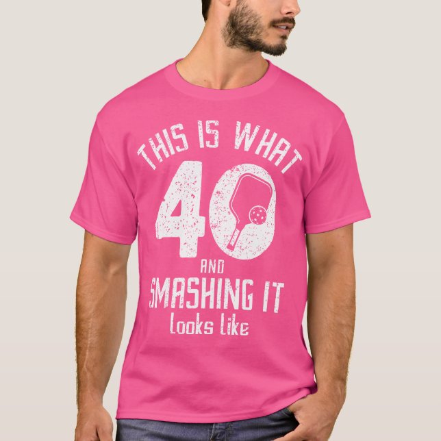T-shirt Funny Pickleball 40E Anniversaire 40 Ans Amour P (Devant)