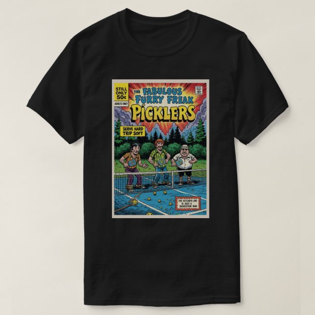 T-shirt Funny Pickleball Furry Freak Picklers Paddle (Design devant)