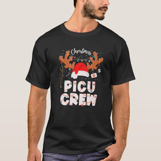T-shirt Funny PICU Nurse Squad Christmas Crew Group Nursin (Devant)