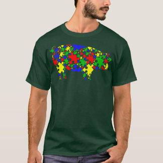 T-shirt Funny Pig Puzzle Animaux Lover Sensibilisation sur