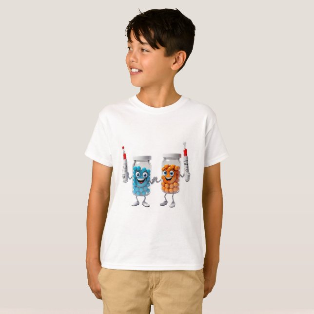 T-shirt Funny Pill Bottle Tee for child (Devant entier)