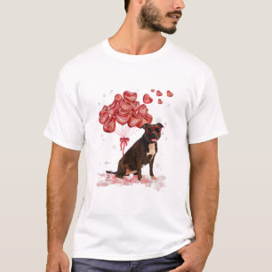 T-shirt Funny Pitbull Coeur Valentines Jour Chien Papa Mam