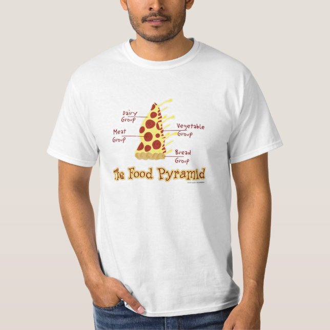T-shirt Funny Pizza Food Pyramid (Devant)
