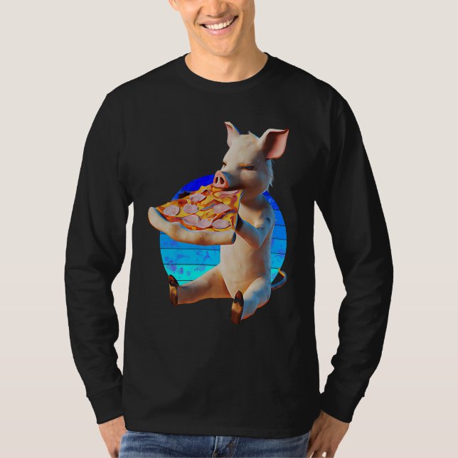 T-shirt Funny Pizza Pig (Devant)