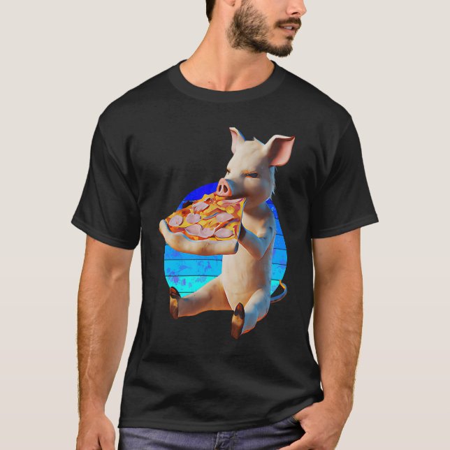 T-shirt Funny Pizza Pig (Devant)