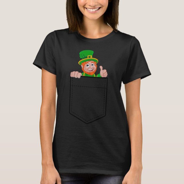 T-shirt Funny Pocket Leprechaun St. Patrick's Day Lucky Gi (Devant)