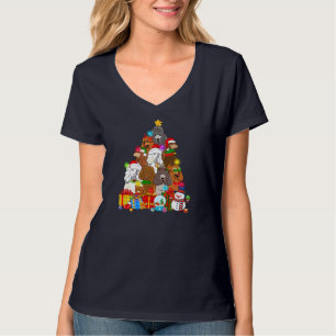 T-shirt Funny Poodle Christmas Tree Lights Amoureux des ch