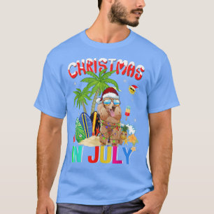 T-shirt Funny Poodle Dog à Santa Hat