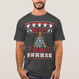 T-shirt Funny Pool Christmas Tree Billiards Ugly Sweater 