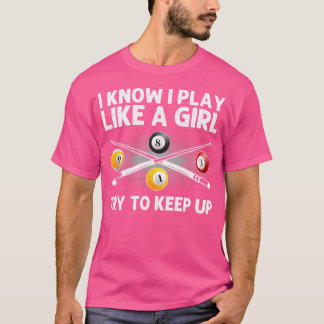 T-shirt Funny Pool Girls Billard Pool Player