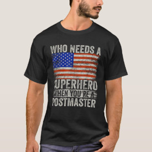 T-shirt Funny Postmaster Superhero Vintage Tee Pour Hommes