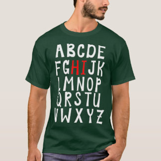 T-shirt Funny PrK Kindergarten Hi Alphabet Retour À L'Écol