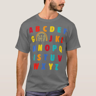 T-shirt Funny PrK Kindergarten Hi Alphabet Retour À L'Écol
