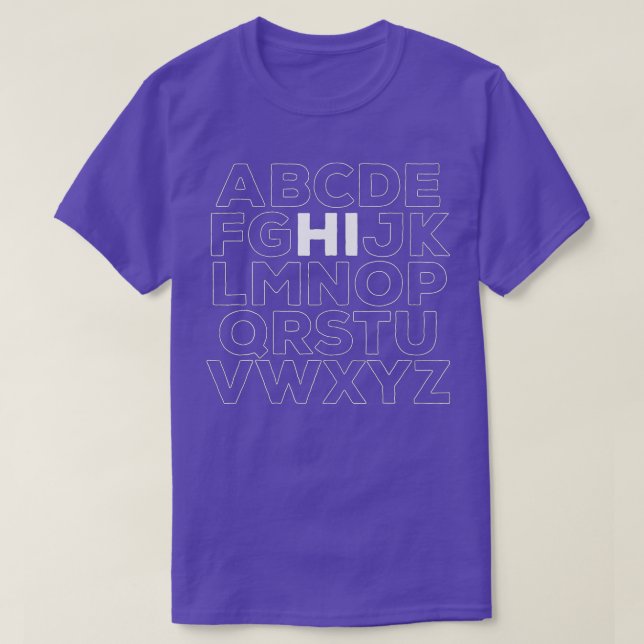 T-shirt Funny PrK Kindergarten Hi Alphabet Retour À L'Écol (Design devant)